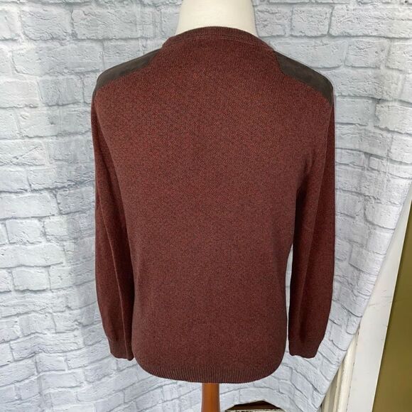Tasso Elba men M cotton blend Longsleeve Crewneck sweater w/shoulder patch - Picture 8 of 10